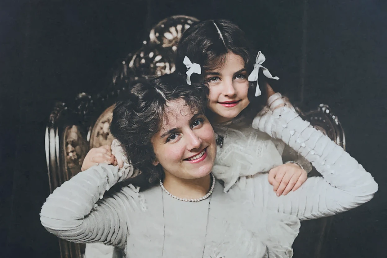 After colorization - Family Portrait from 1950s